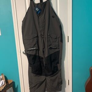 Men's Gray and Black Rainproof Overalls
